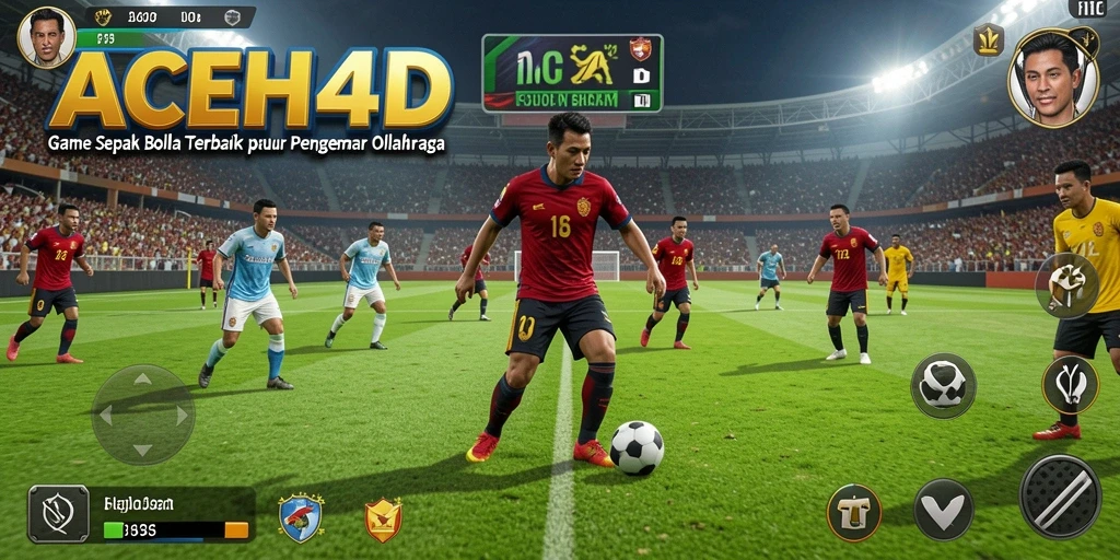 Screenshot ACEH4D menunjukkan aksi seru di lapangan sepak bola.