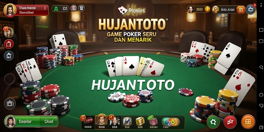 Tampilan screenshot HUJANTOTO dengan gameplay seru permainan Poker.