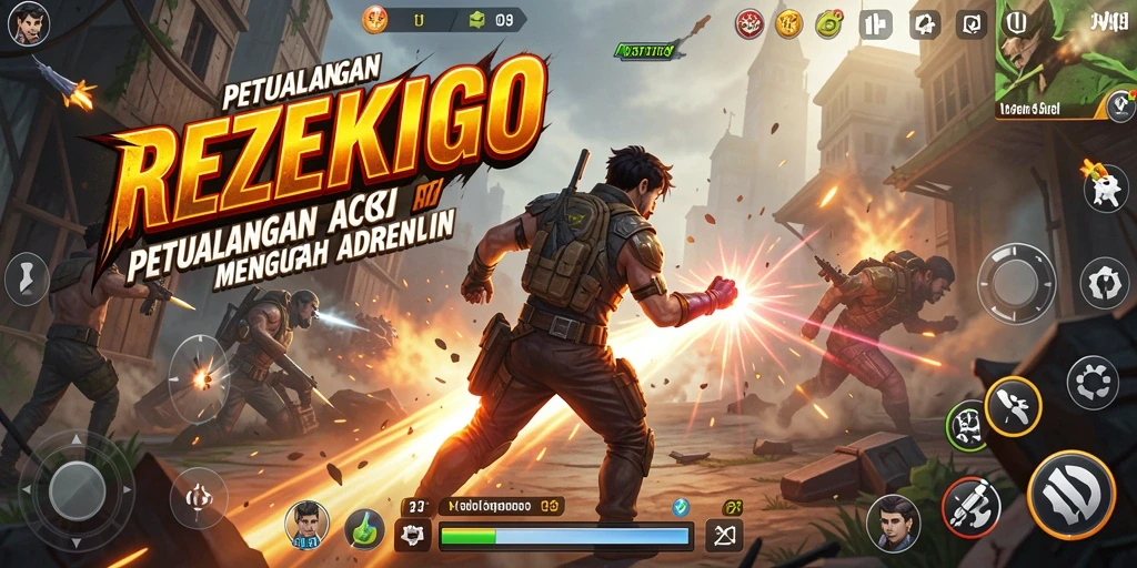 Tampilan seru gameplay REZEKIGO yang penuh aksi dan petualangan.