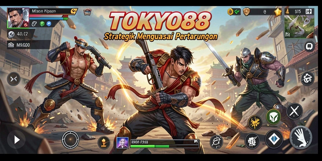 Gambaran gameplay mendebarkan dari TOKYO88 di tengah pertarungan strategi.