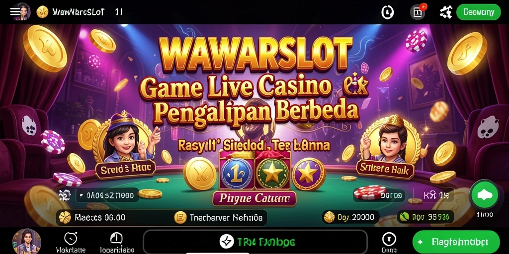 Screenshot gameplay WAWARSLOT menampilkan dealer profesional dan interaksi langsung dengan pemain.